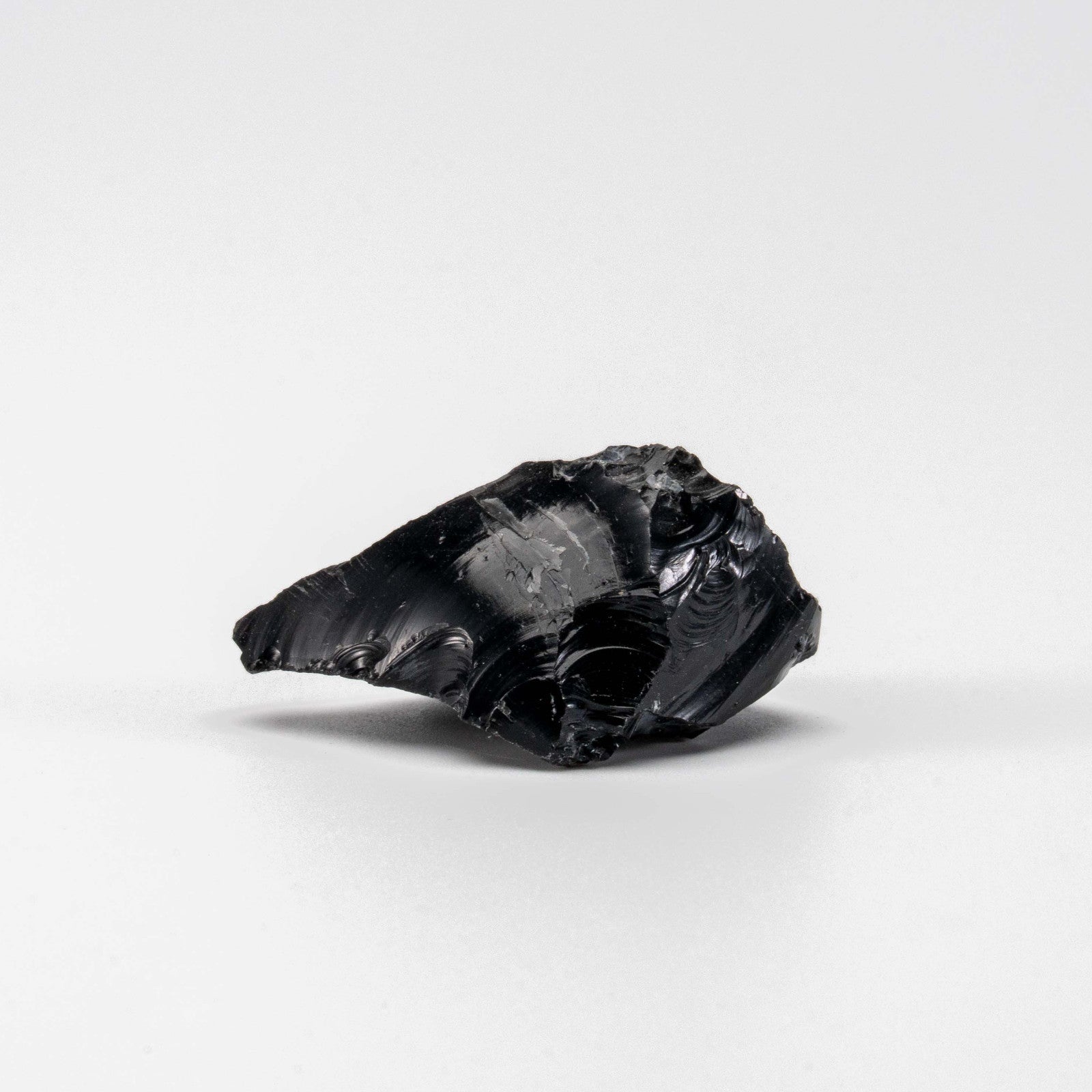 Jet-black Obsidian incense holder