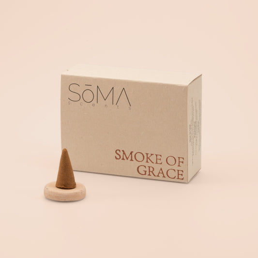 Smoke of Grace incense cones in a recyclable box
